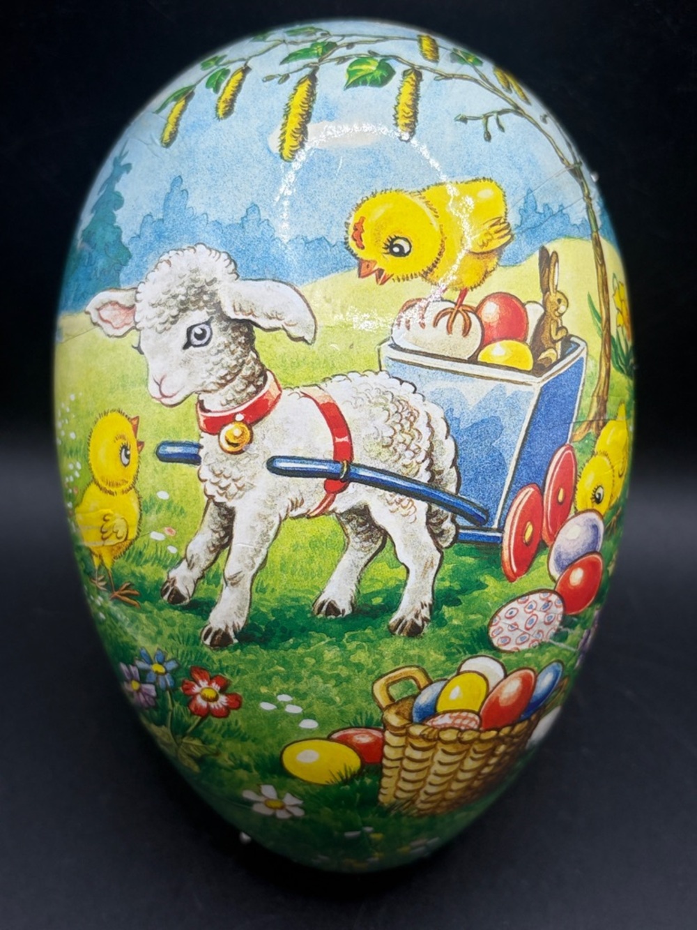 Echt Erzgebirge Vintage Holiday Paper
Mache Chick Lamb Butterfly Bunny Litho Egg